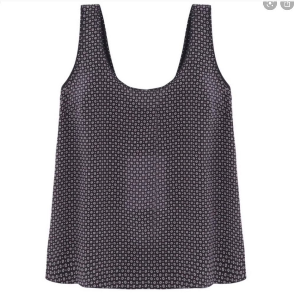 🆕️ Massimo dutti 100% silk black floral tank top